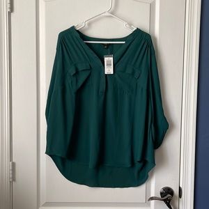 Green tunic blouse